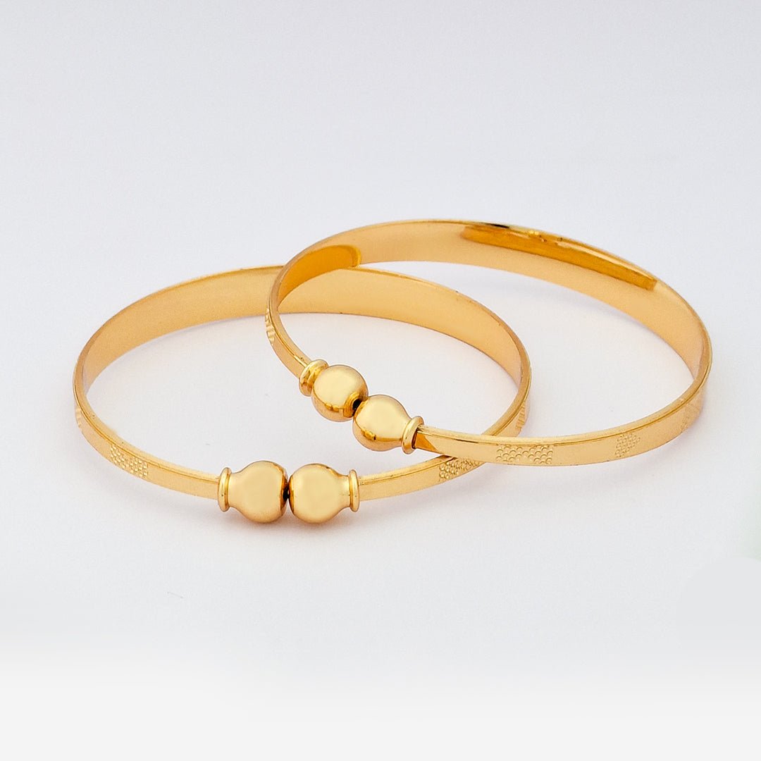 Engraved Design 1 | Set Of 2 | 18k Gold Plated Adjustable Bracelet Bangles - Kaanke