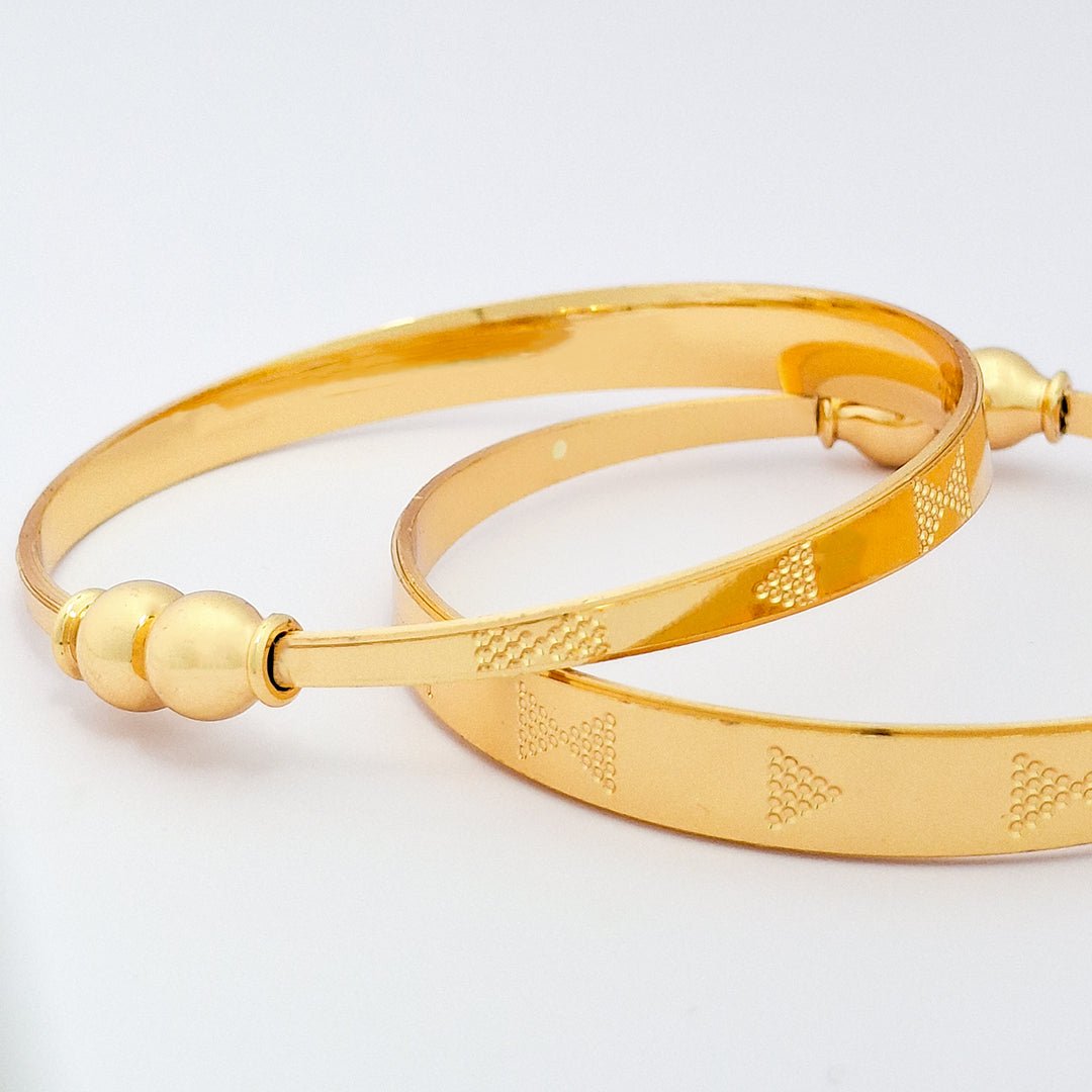 Engraved Design 1 | Set Of 2 | 18k Gold Plated Adjustable Bracelet Bangles - Kaanke