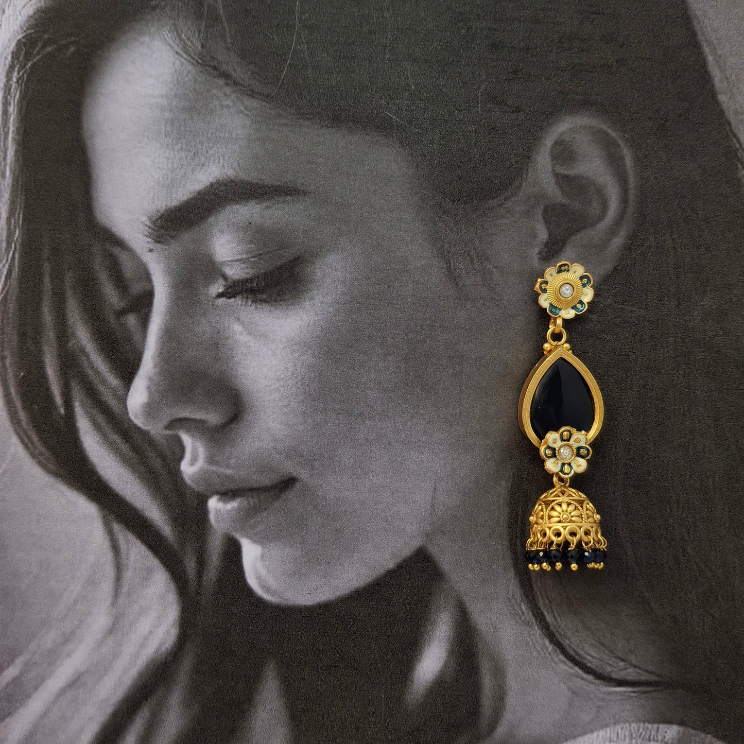 Floral Charm Jhumkas - Kaanke