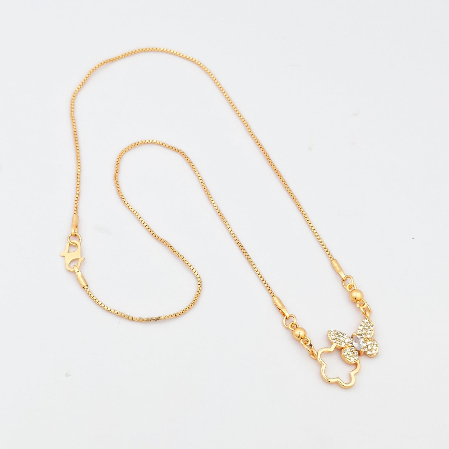 Flutter Bloom RoseGold Butterfly Chain - Kaanke