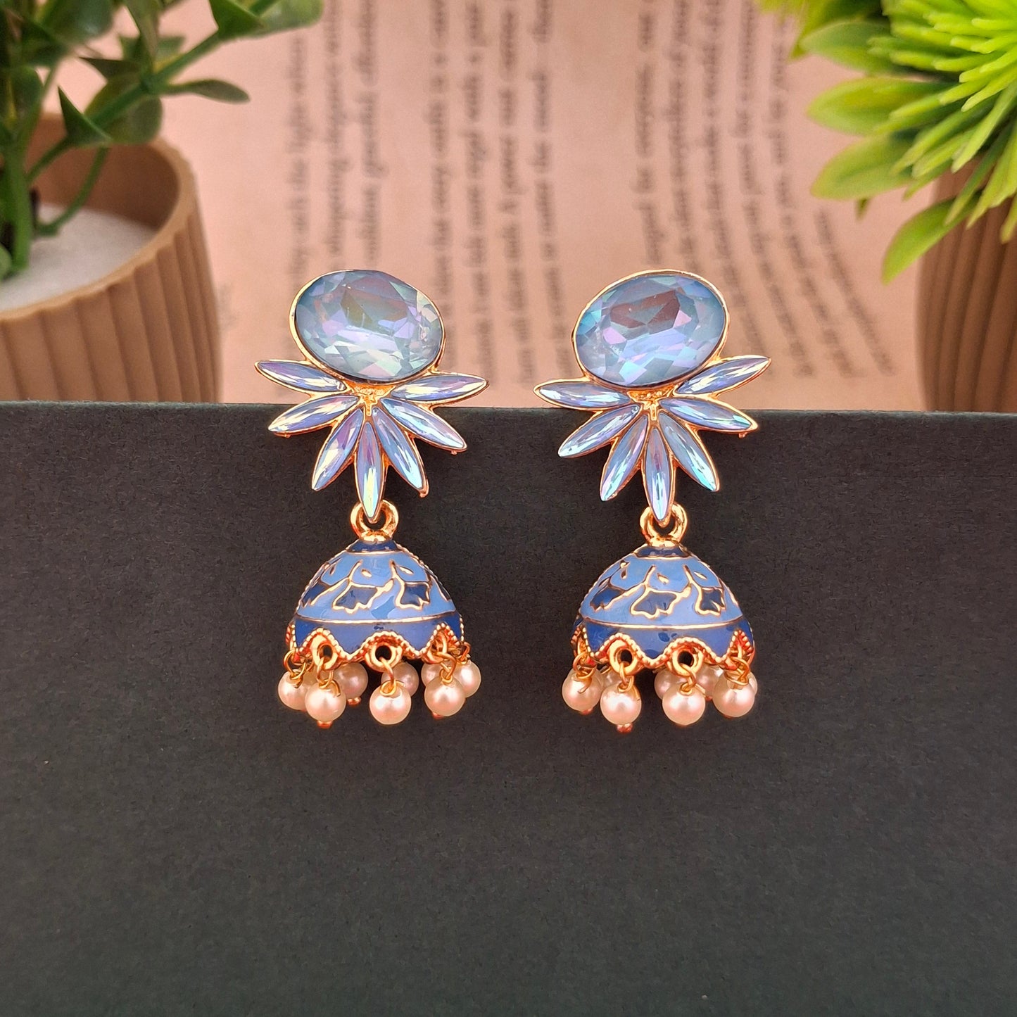 Fuchsia Bloom Jhumkas - Kaanke