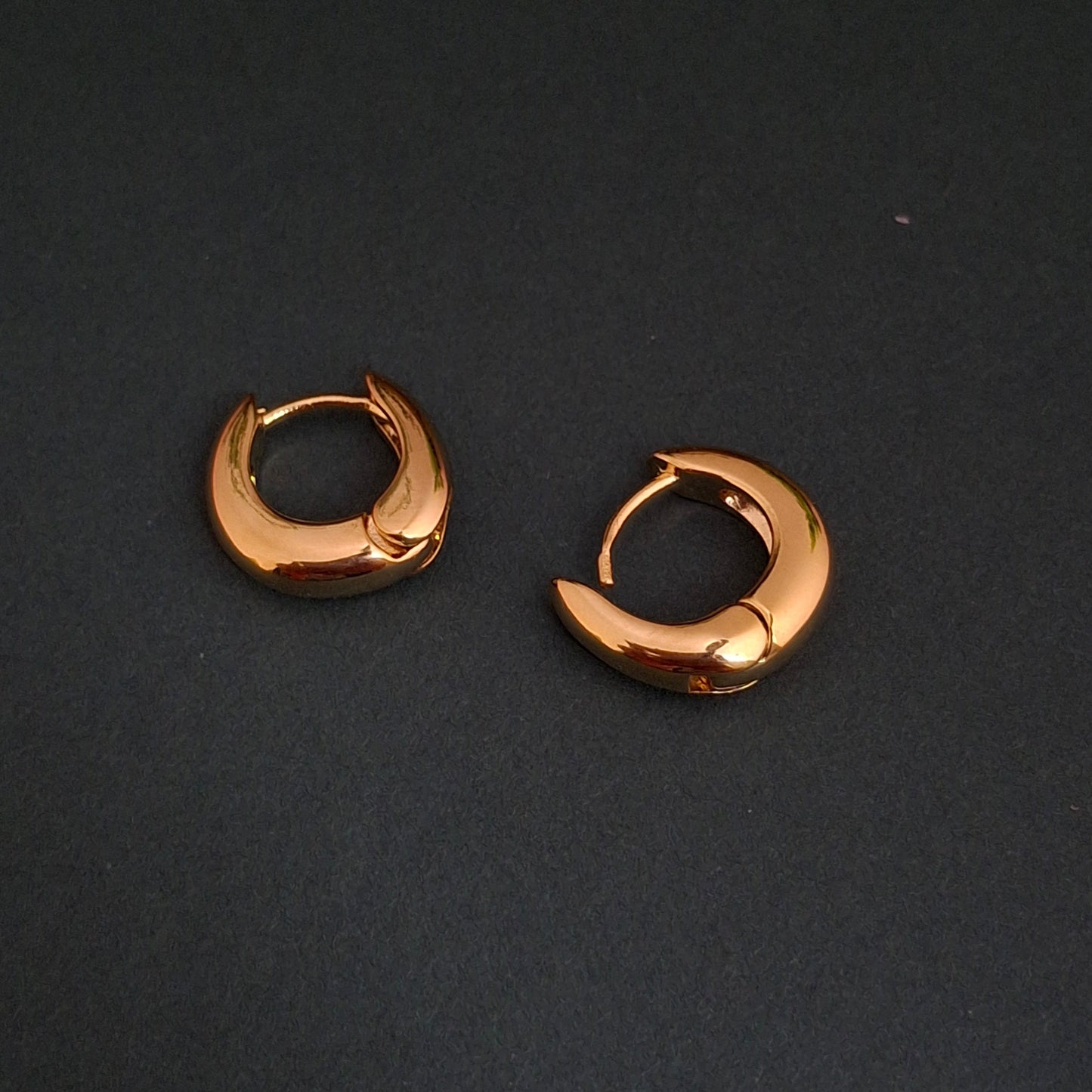 Golden Crescent Hoops Earrings - Kaanke