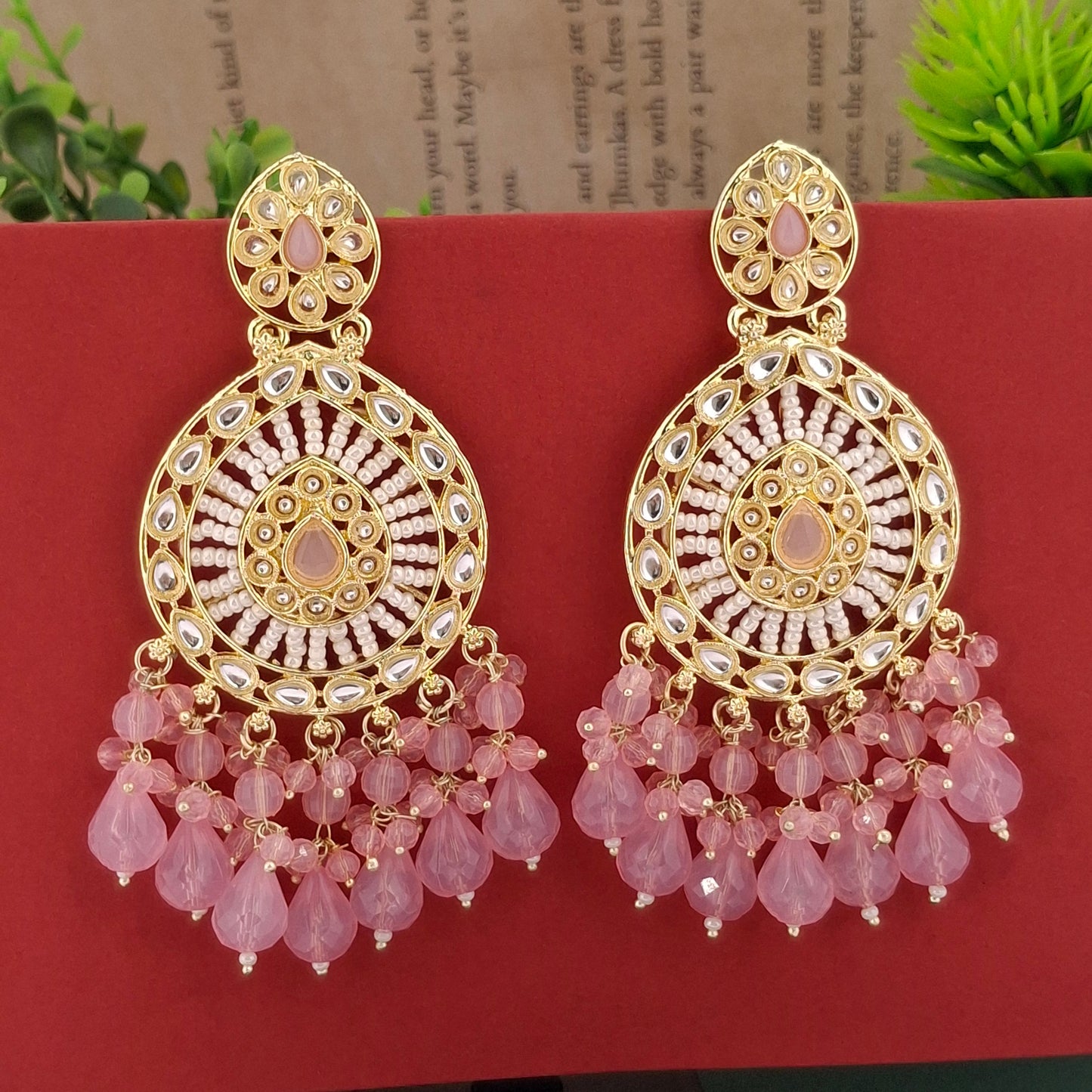 Kundan Chandbali Earrings - Kaanke