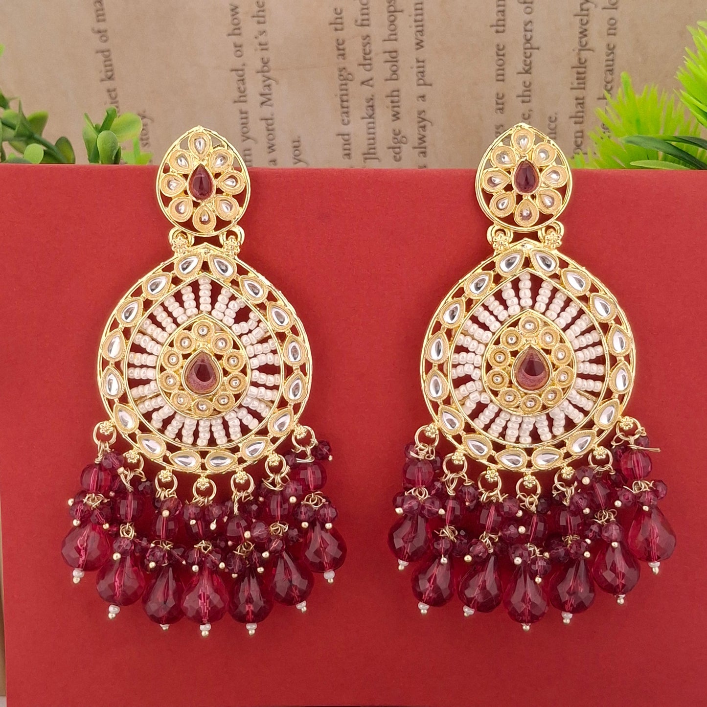 Kundan Chandbali Earrings - Kaanke