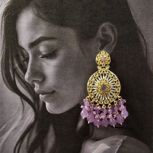 Kundan Chandbali Earrings - Kaanke