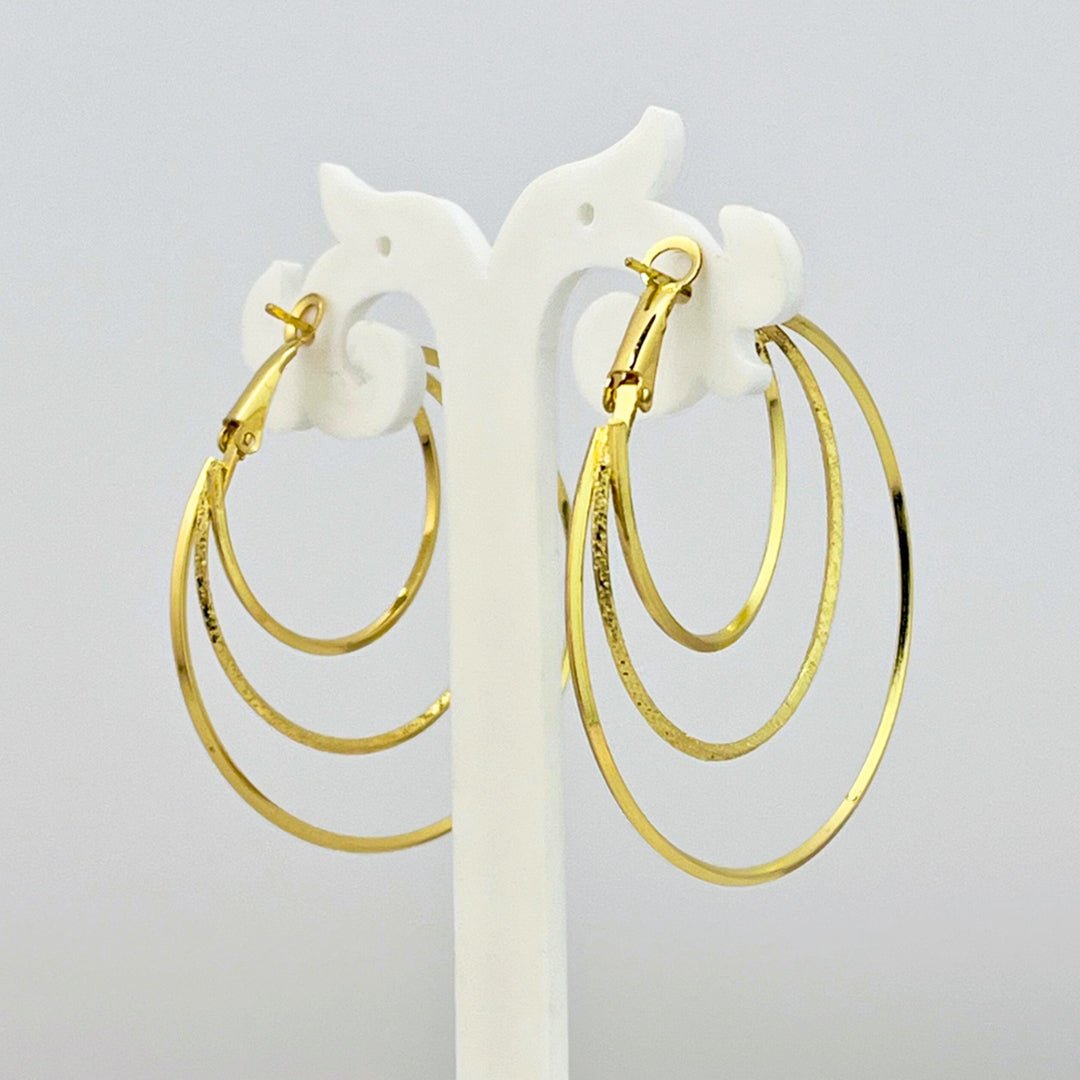 Luna Orbit Hoops - Gold/ Silver Textured Large Earrings - Kaanke