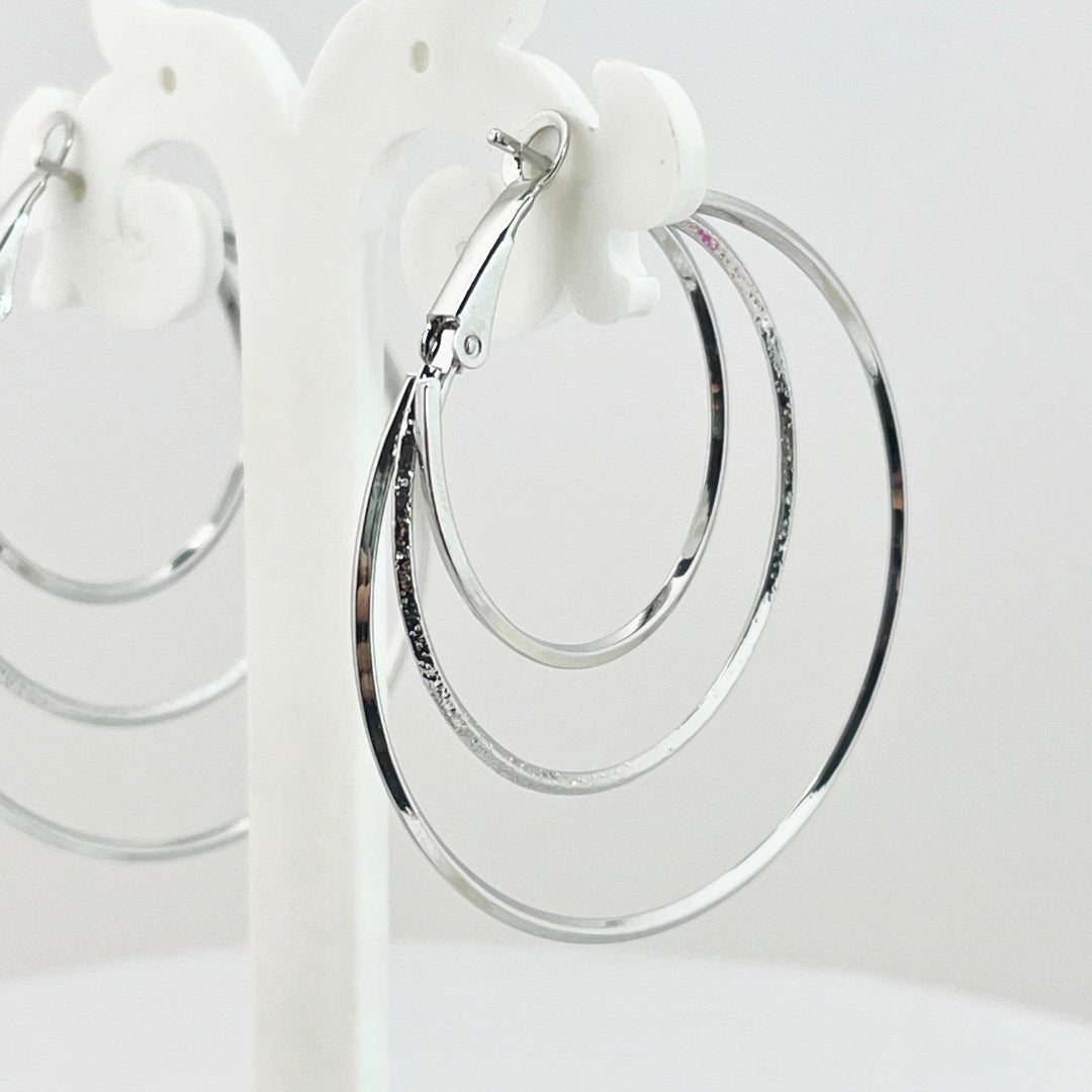 Luna Orbit Hoops - Gold/ Silver Textured Large Earrings - Kaanke