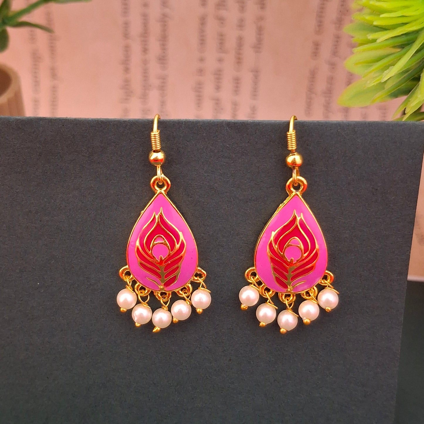 Peacock Bloom Danglers - Kaanke