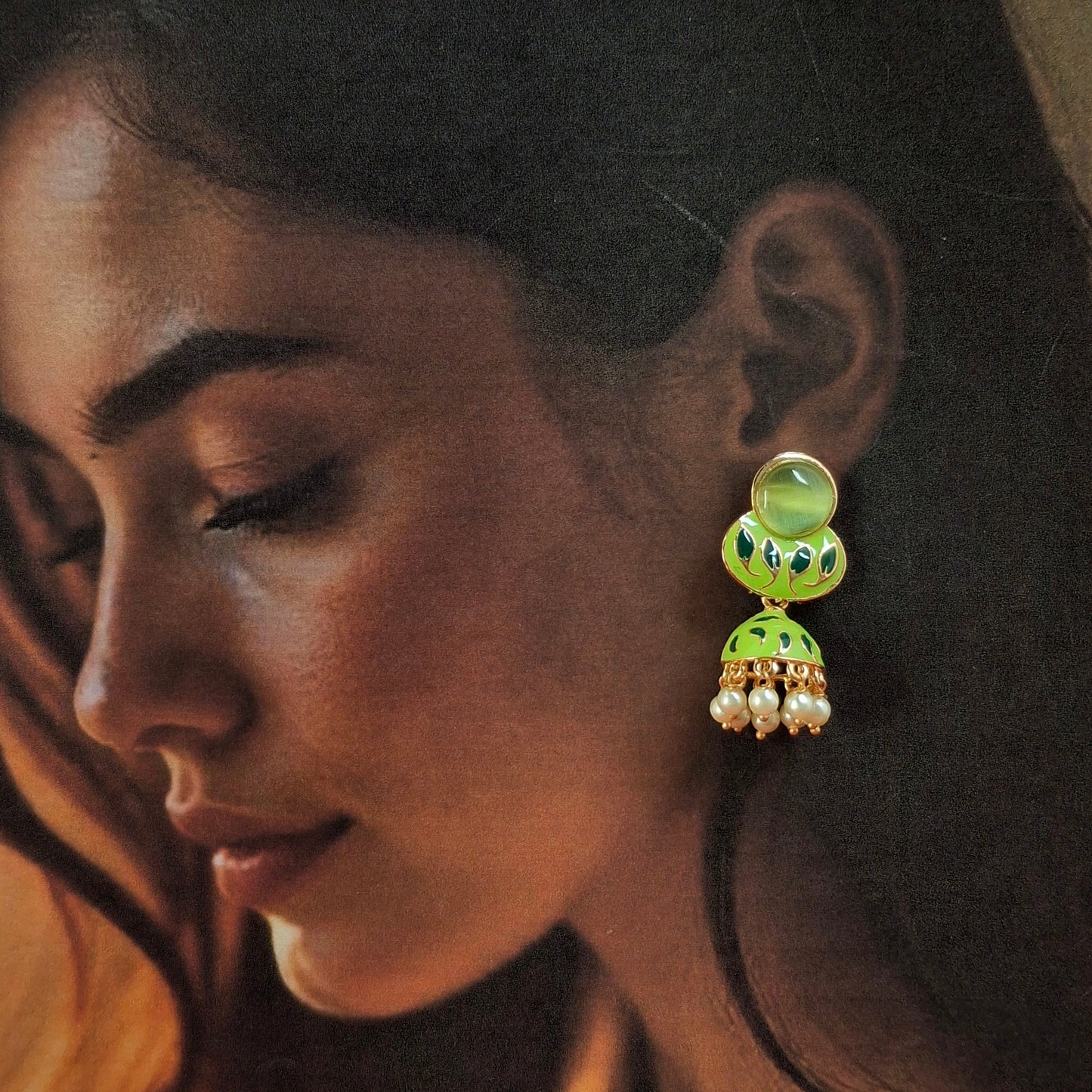 Peacock Grace Jhumka Earrings - Kaanke