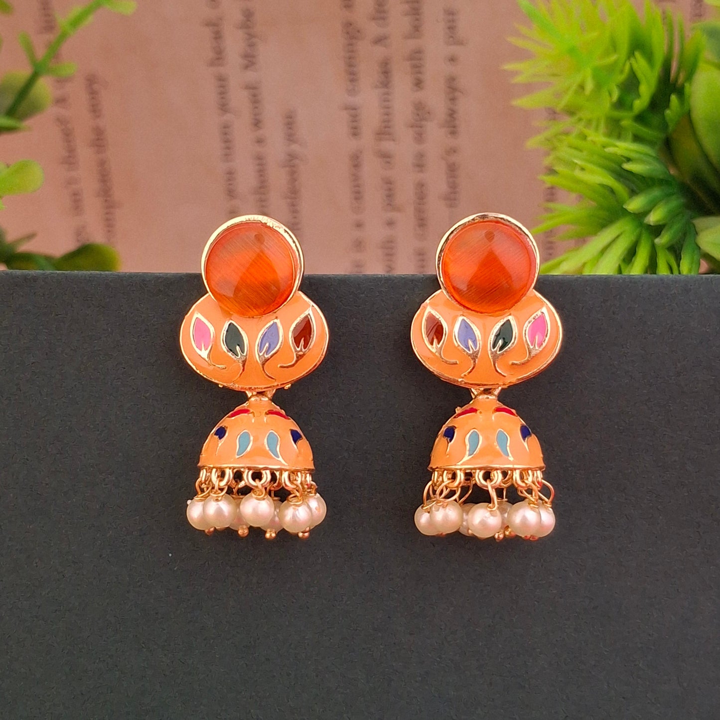 Peacock Grace Jhumka Earrings - Kaanke
