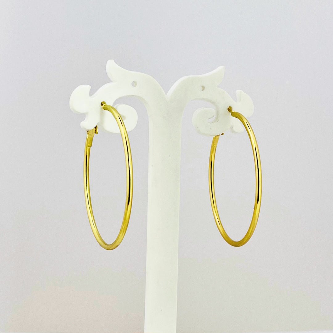 Plain Round Hoops – Lightweight Large Sized Earrings - Kaanke
