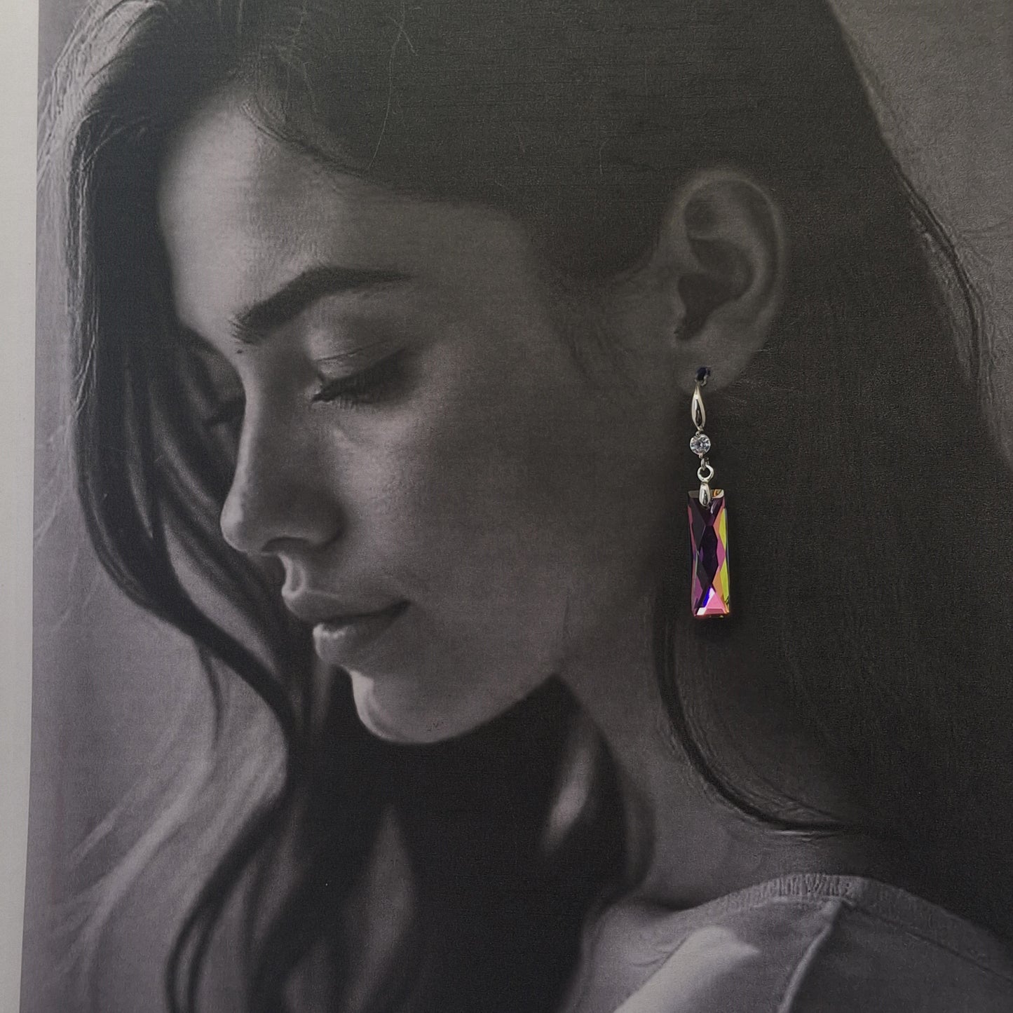 Prism Glow Crystal Dangler Earrings - Kaanke