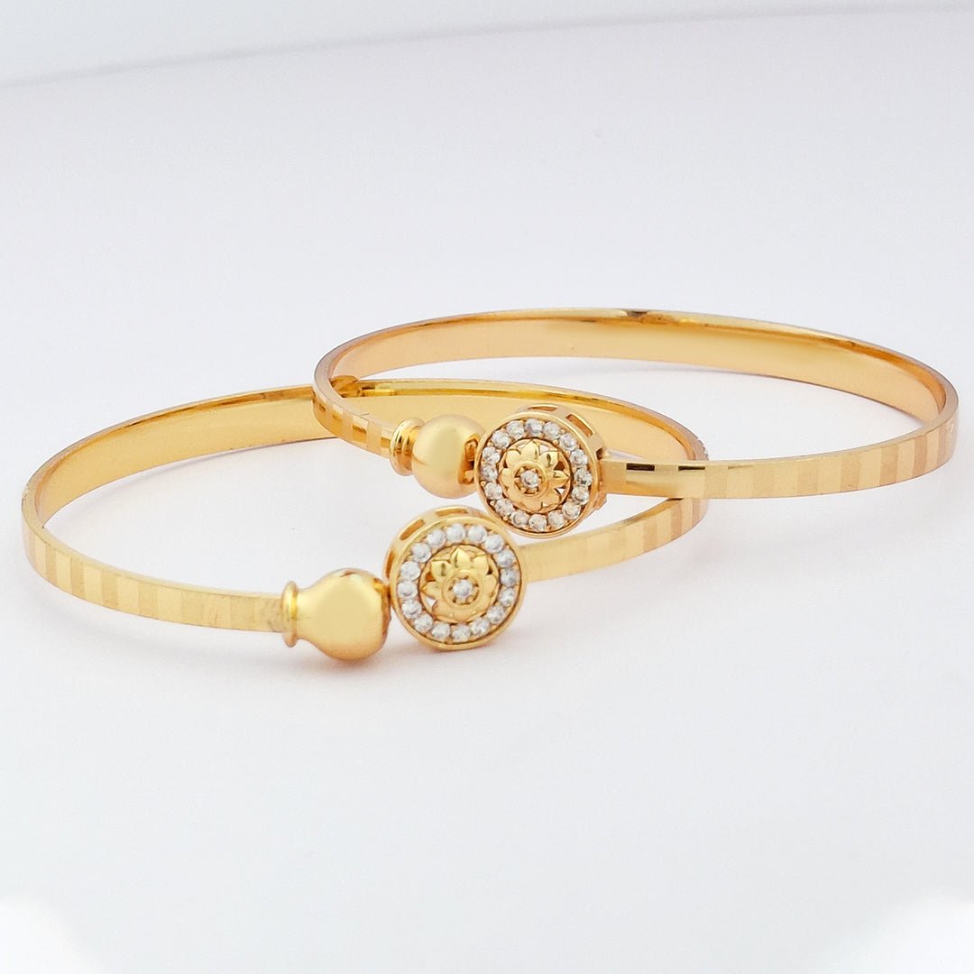 Radial Charm | Set Of 2 | 18k Gold Plated Adjustable Bracelet Bangles - Kaanke
