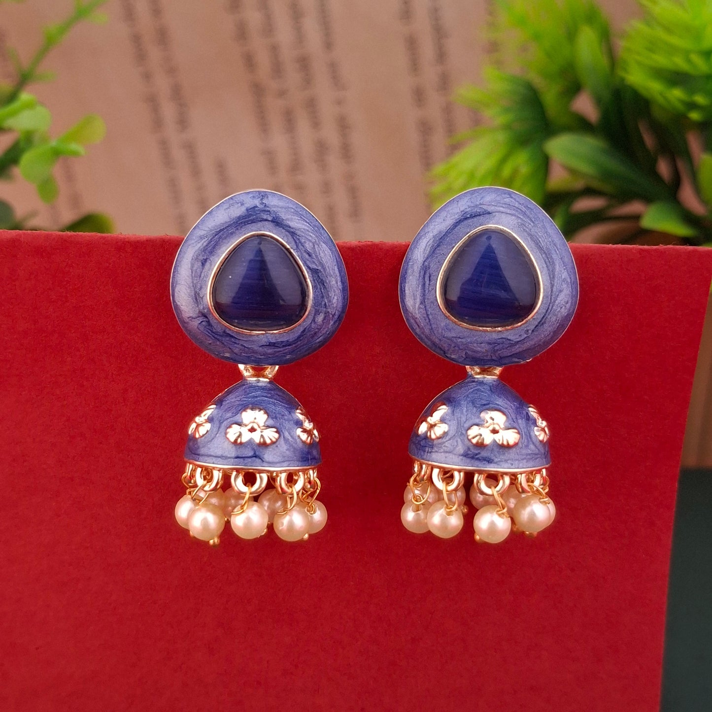Regal Bloom Jhumka Earrings - Kaanke