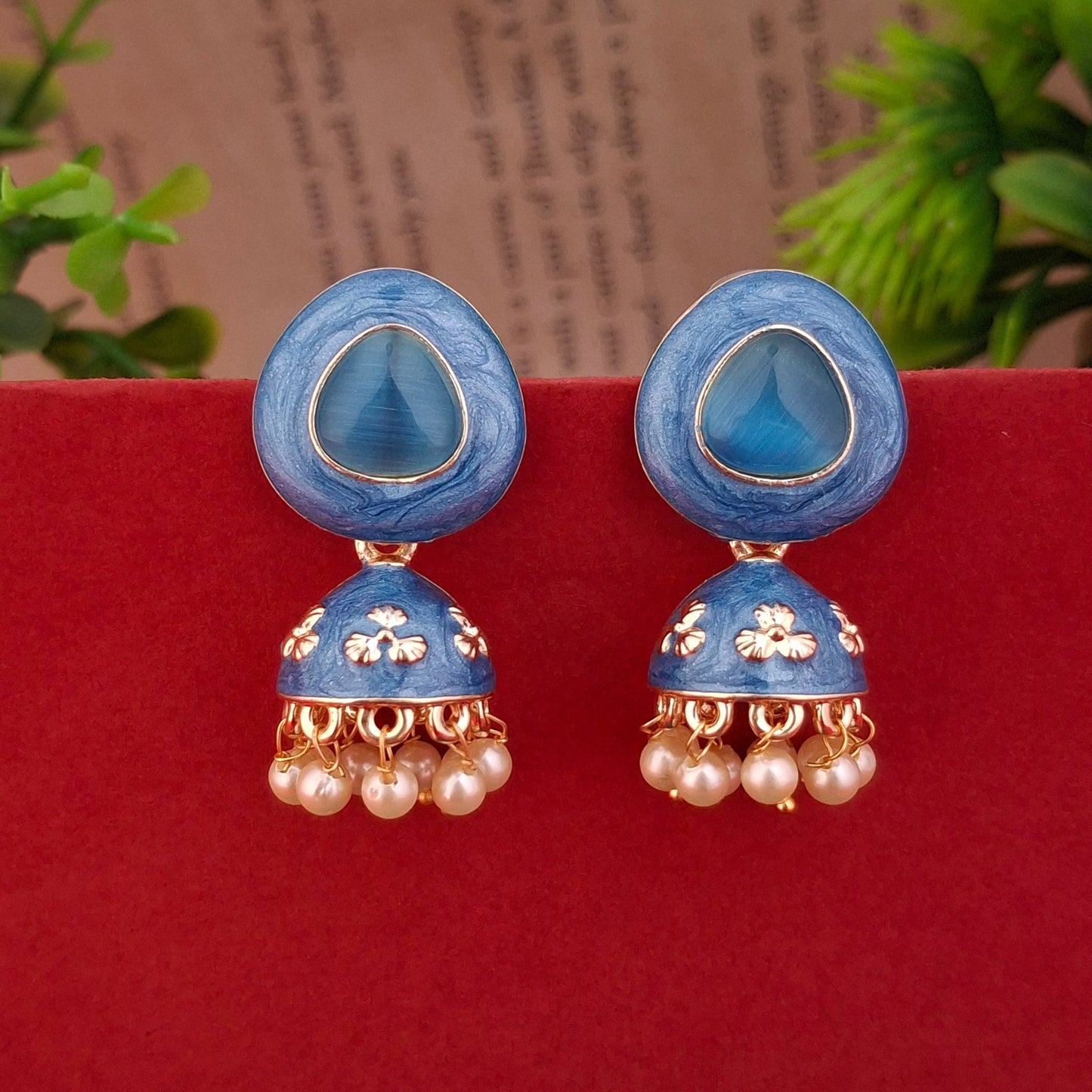 Regal Bloom Jhumka Earrings - Kaanke