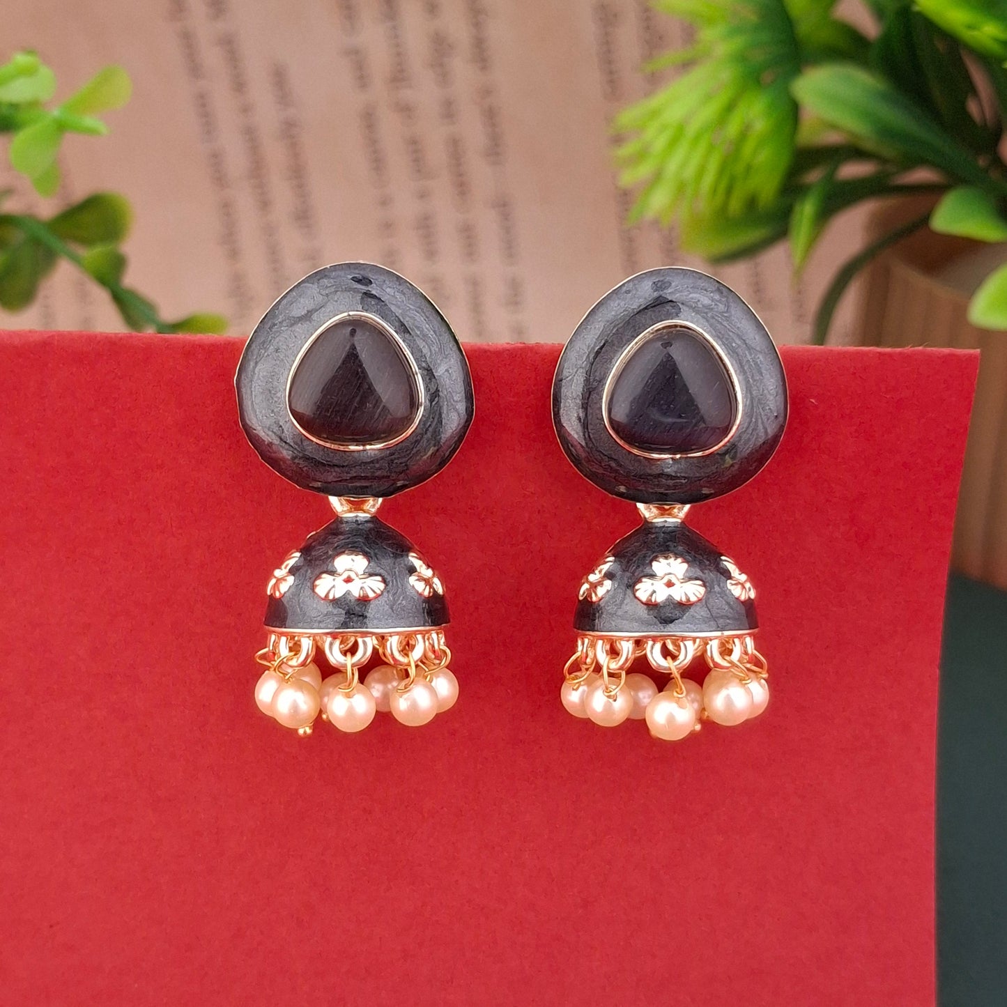 Regal Bloom Jhumka Earrings - Kaanke
