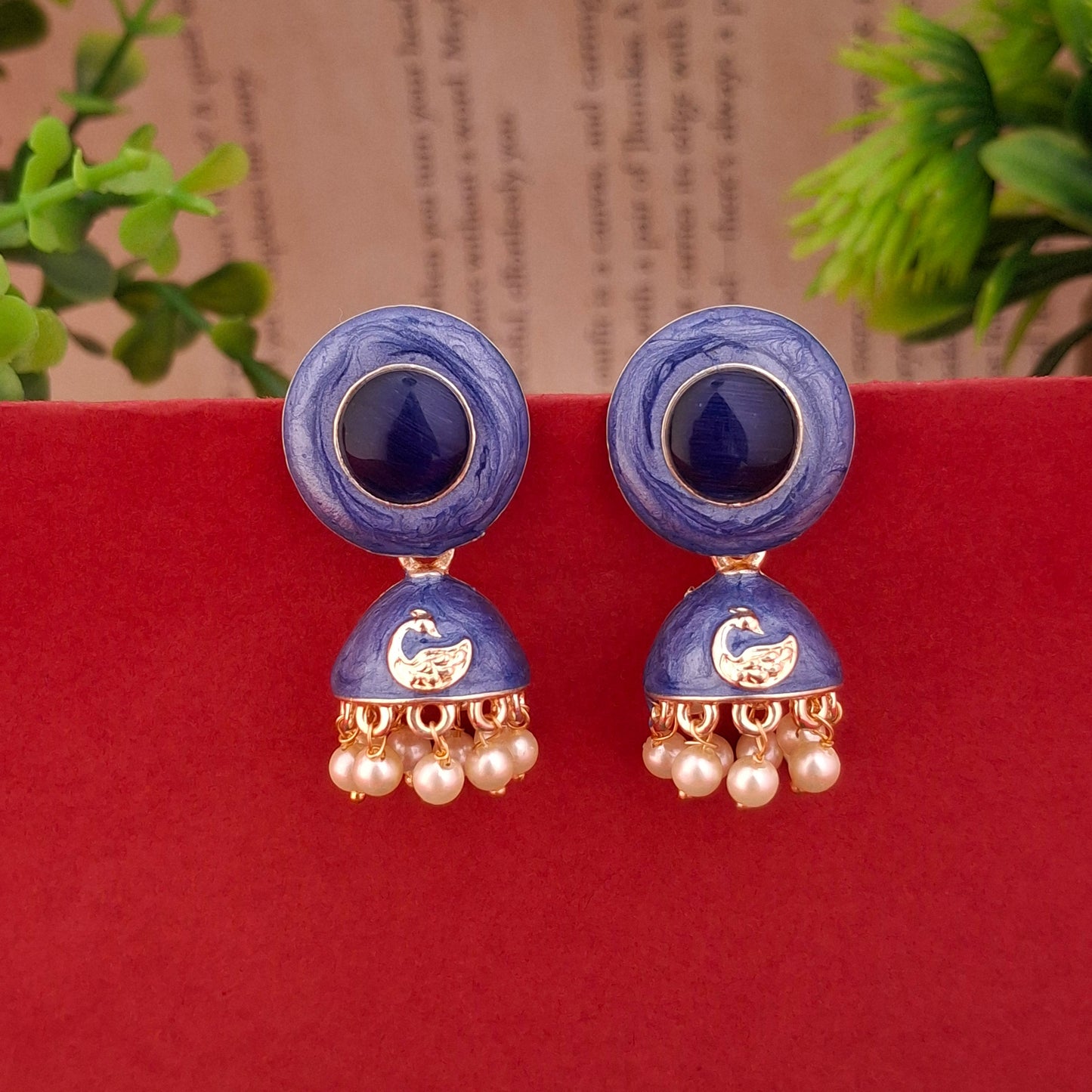 Regal Swan Jhumka Earrings - Kaanke