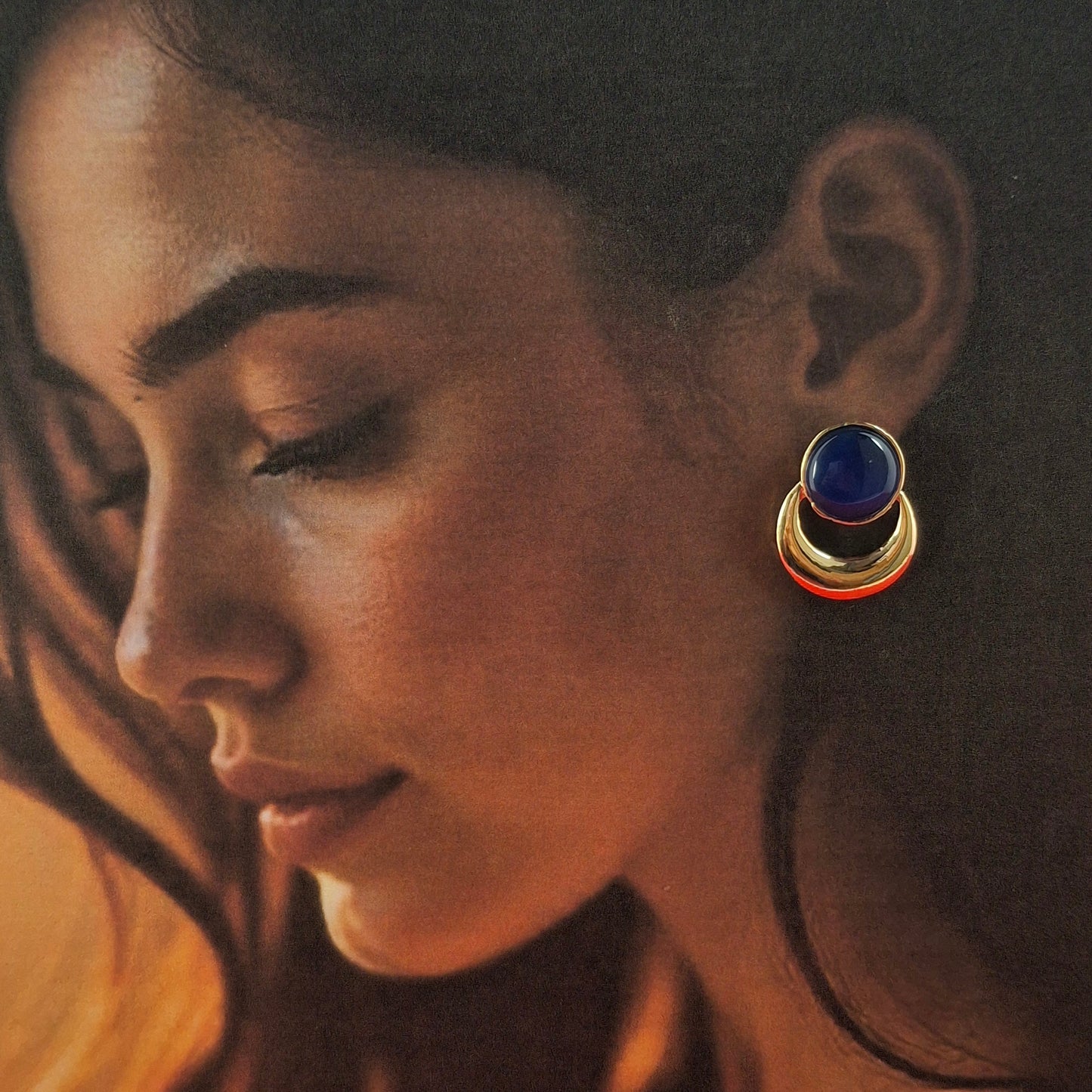 RoseGold Crescent Glow Studs - Kaanke