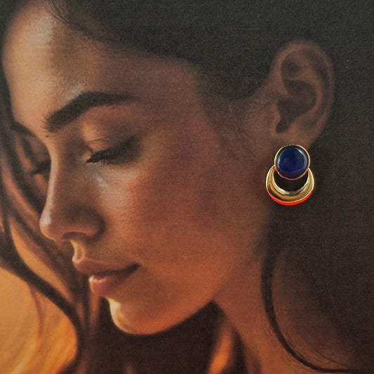 RoseGold Crescent Glow Studs - Kaanke