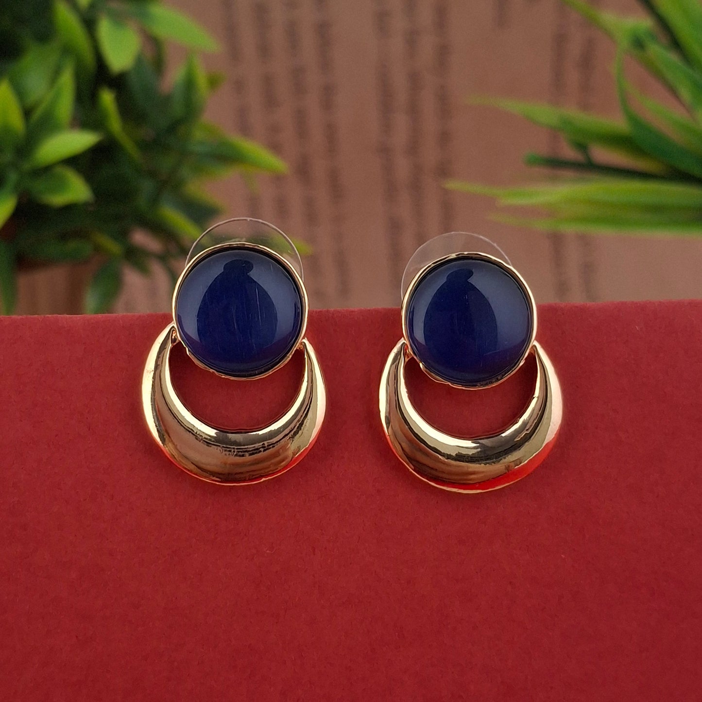 RoseGold Crescent Glow Studs - Kaanke