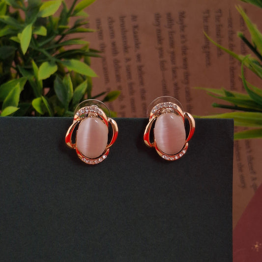 RoseGold Radiance Bloom Studs - Kaanke