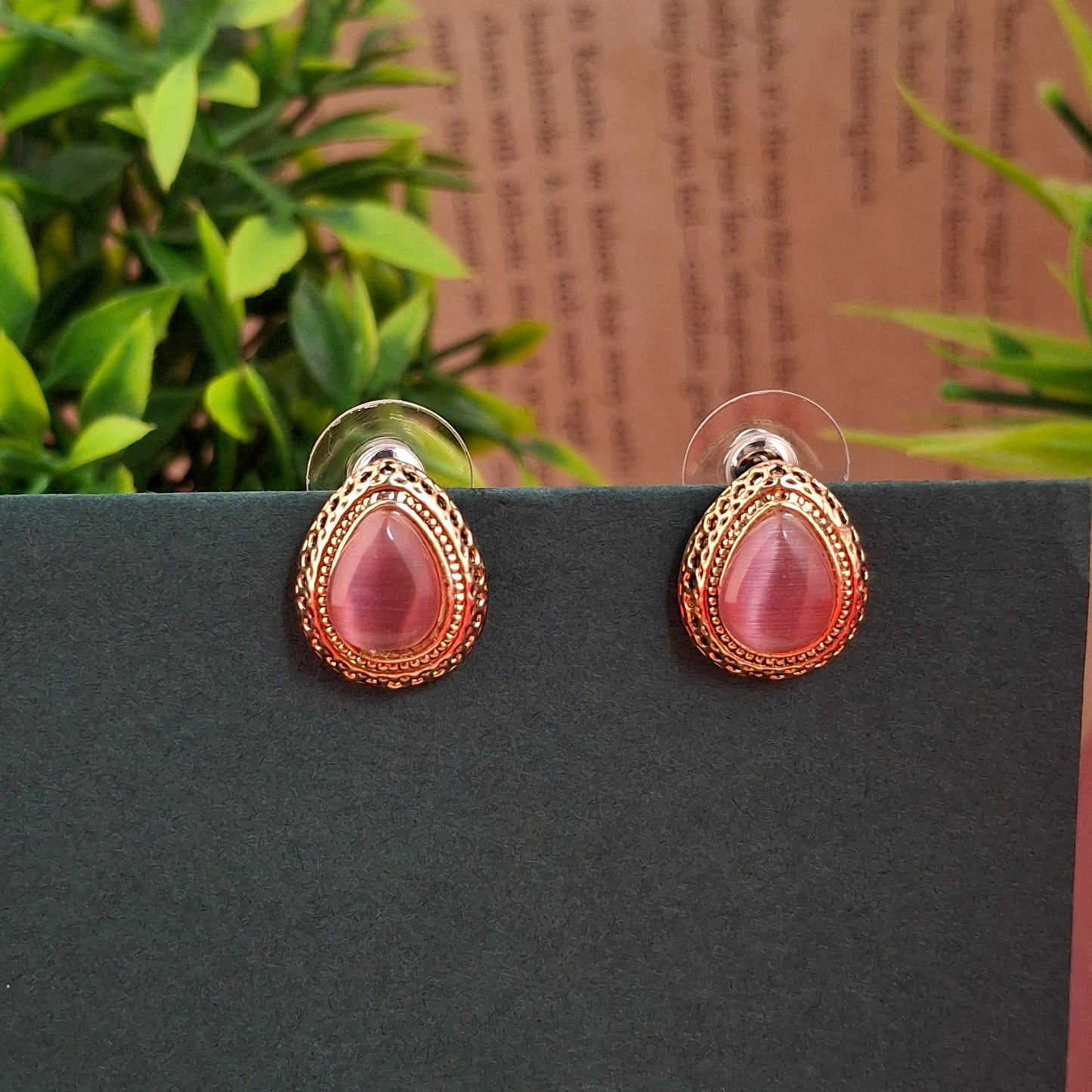 RoseGold Teardrop Studs - Kaanke
