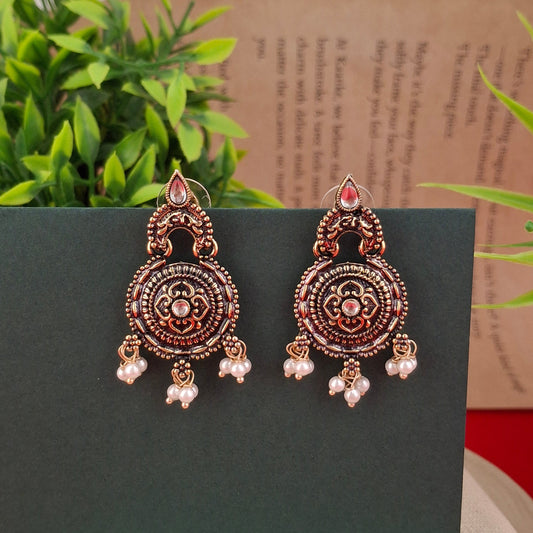 Royal Copper Chandbali Earrings - Kaanke