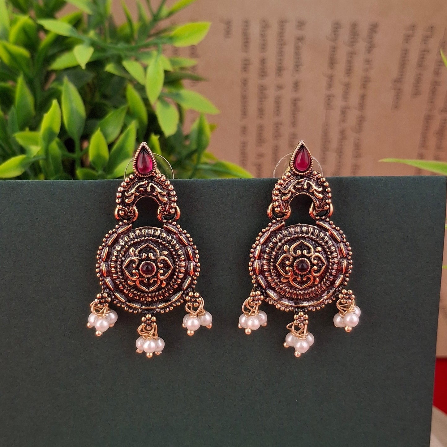 Royal Copper Chandbali Earrings - Kaanke