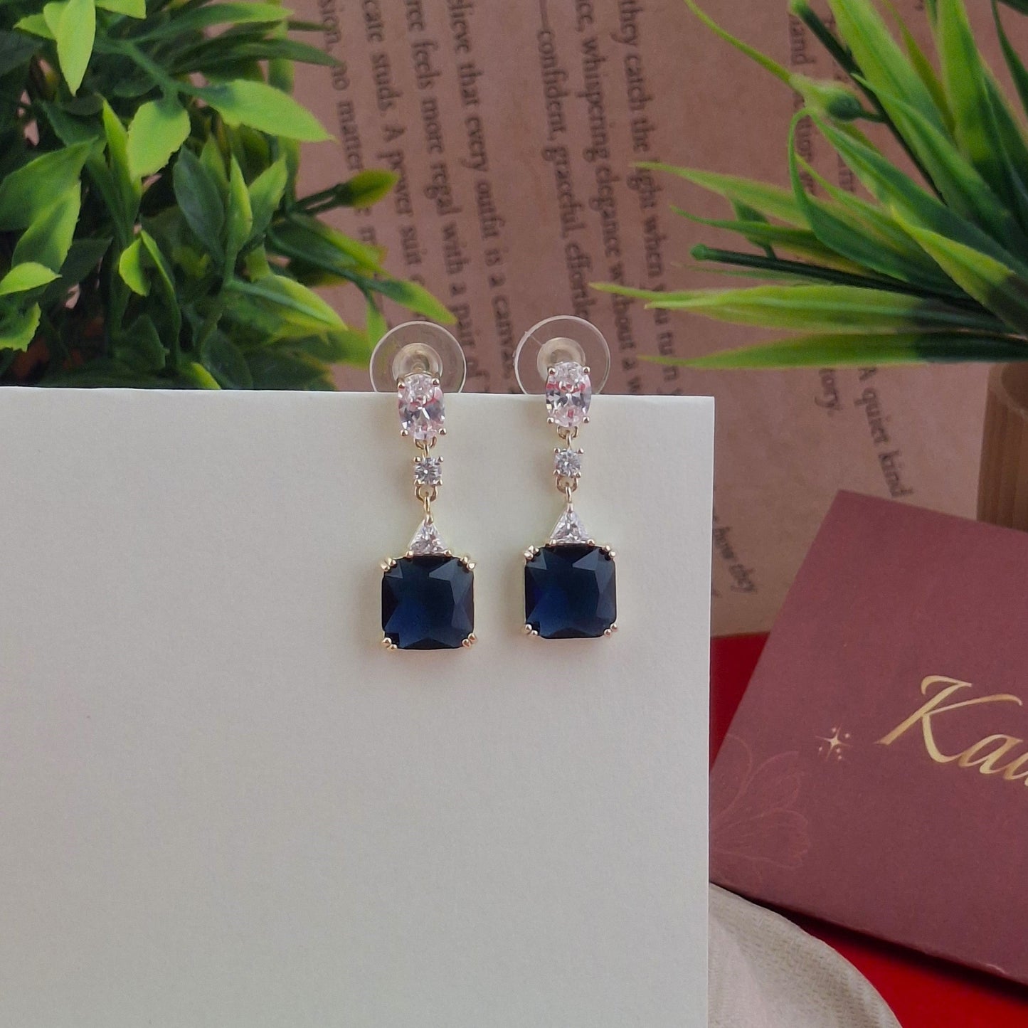 Single Crystal Drop Earrings - Kaanke