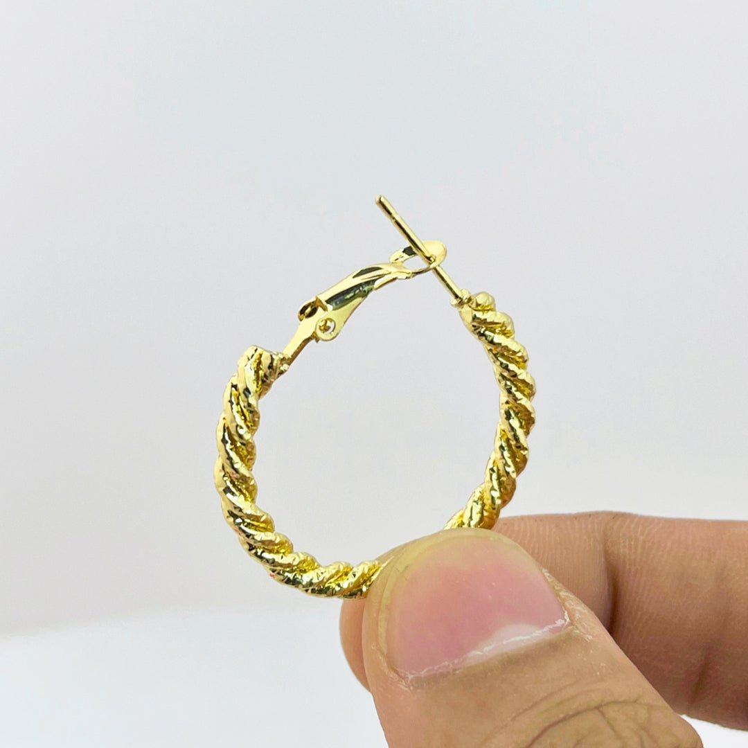 Textured Round Hoops – Lightweight Medium Sized Earrings - Kaanke