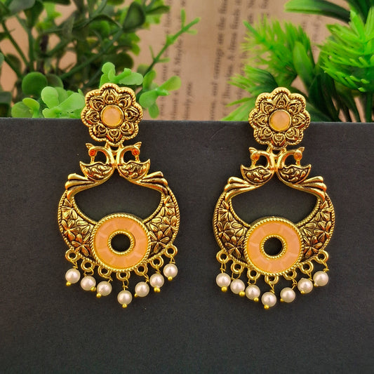 Twin Peacock Dangler Earrings - Kaanke