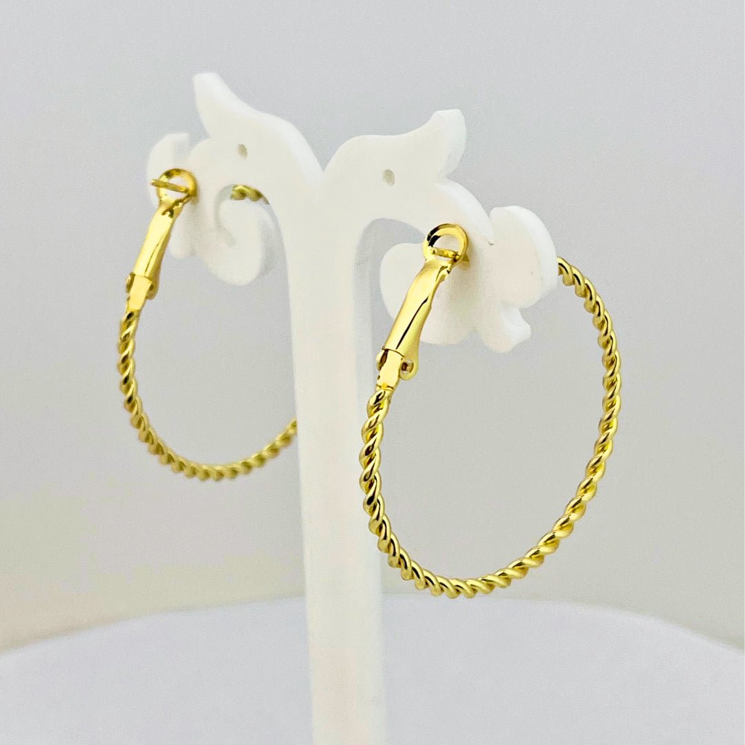 Twisted Gold Hoops – Lightweight Everyday Earrings - Kaanke