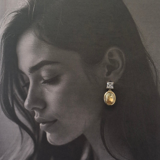 Sparkling Gold Crystal Drop Earrings