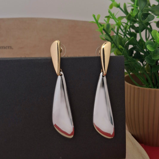 Elegant Two-Tone Teardrop Earrings