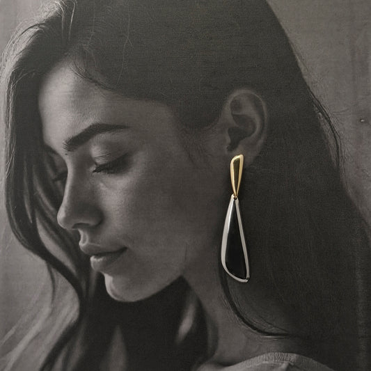 Elegant Two-Tone Teardrop Earrings