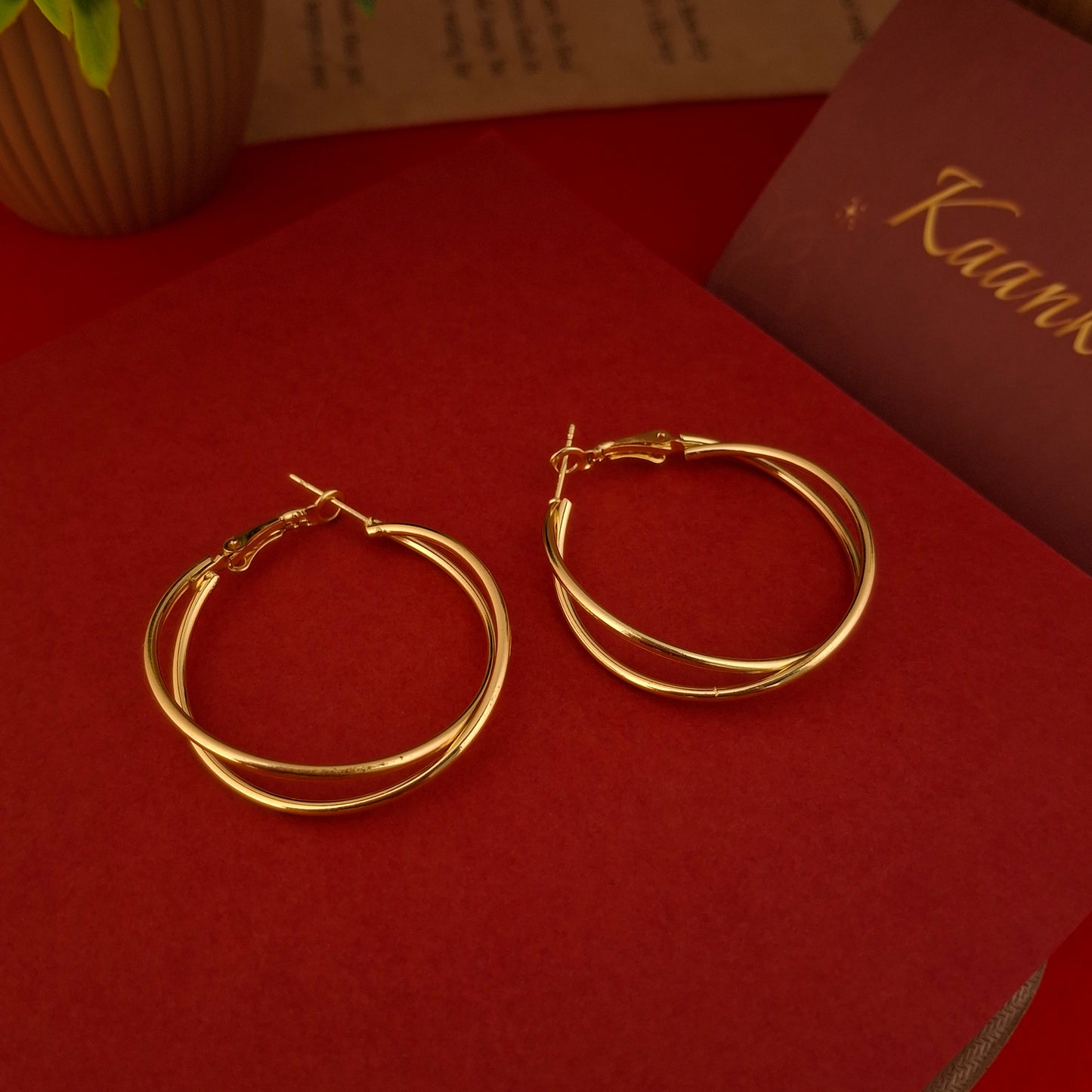 Fancy Double Hoops – Lightweight Medium Sized Earrings