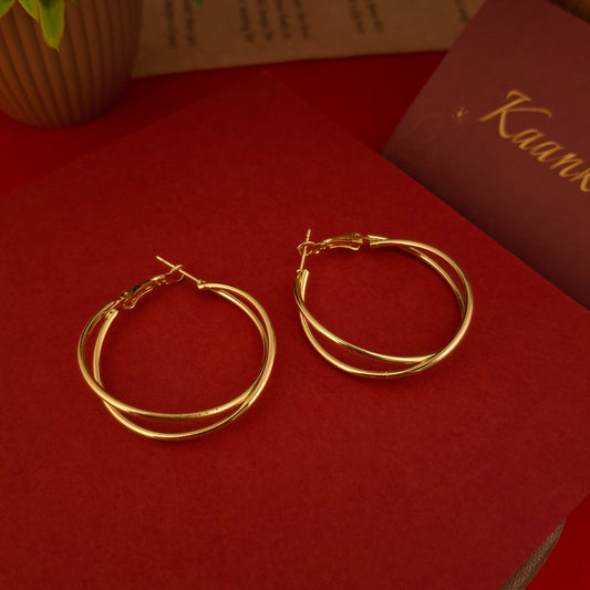 Fancy Double Hoops – Lightweight Medium Sized Earrings
