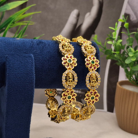 Fancy Temple Finish Bangles - Festive Wear