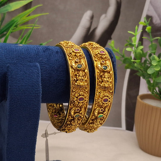 Fancy Temple Finish Bangles - Festive Wear