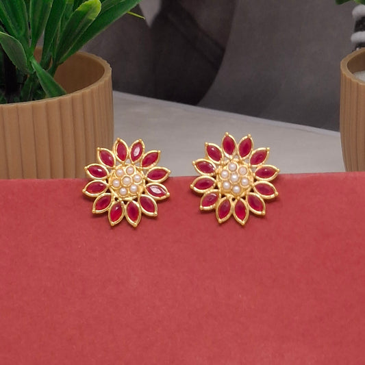 Traditional Moti Gold Studs