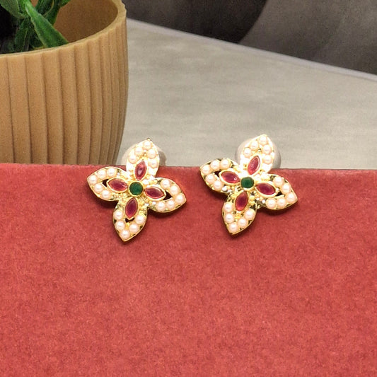 Traditional Moti Gold Studs