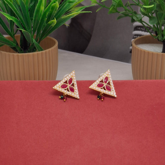 Traditional Moti Gold Studs