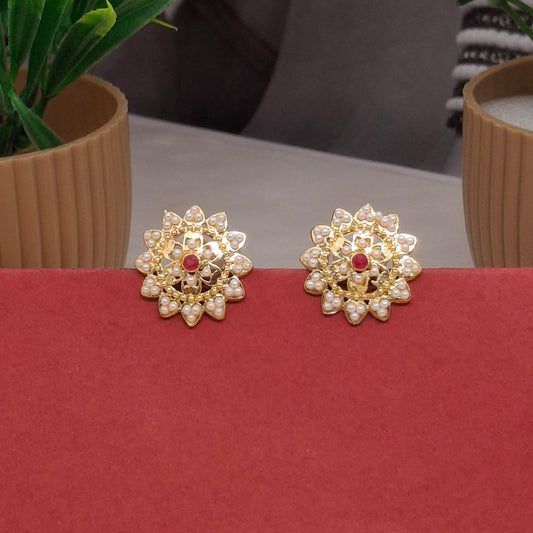 Traditional Moti Gold Studs