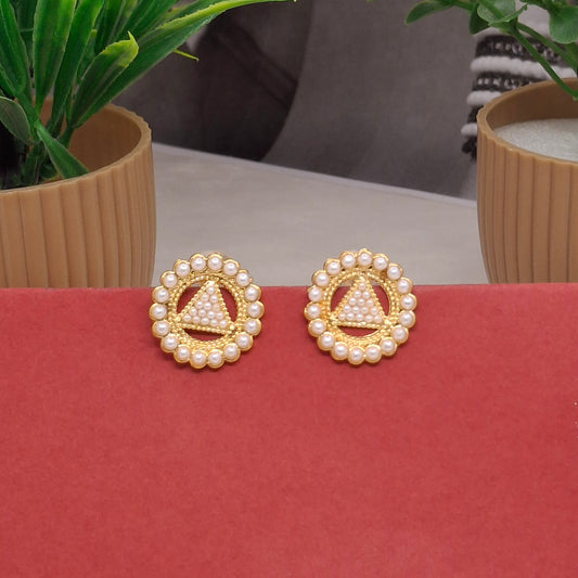 Traditional Moti Gold Studs