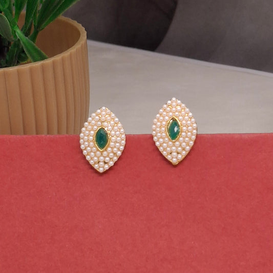 Traditional Moti Gold Studs