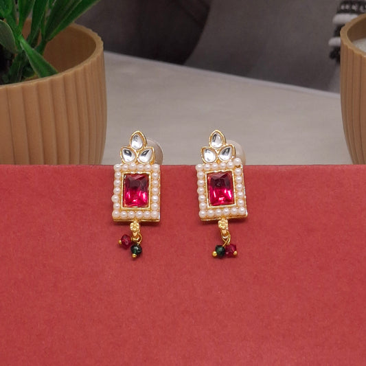 Traditional Moti Gold Drop Earrings