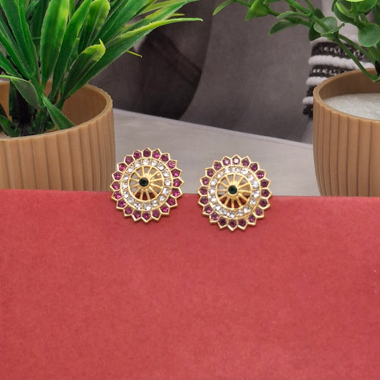 Traditional Moti Gold Studs