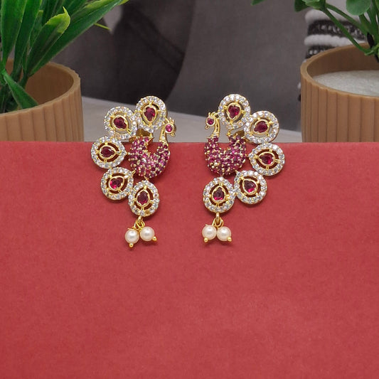 Traditional Moti Gold Drop Earrings