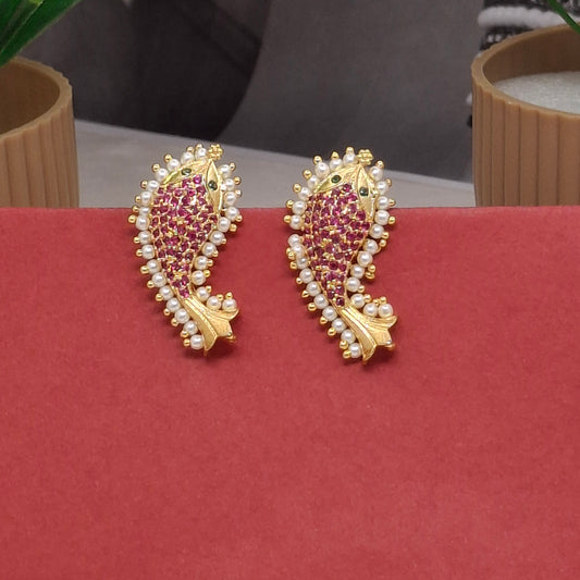 Traditional Moti Gold Earrings