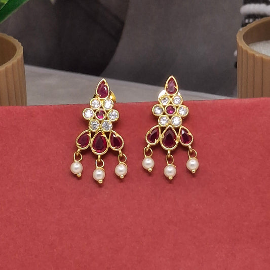 Traditional Moti Gold Drop Earrings